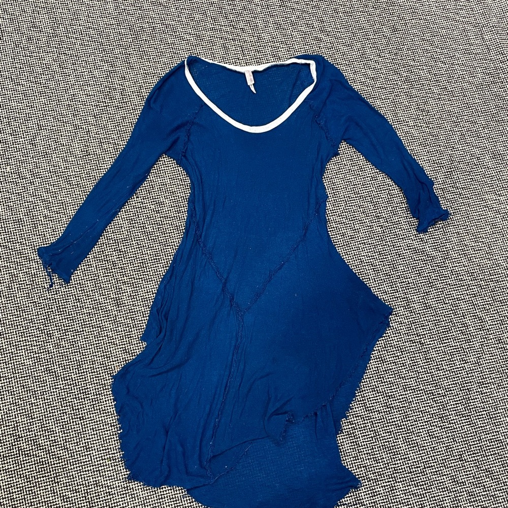 Free People Intimately Sheer Blue Long Sleeve Nightgown